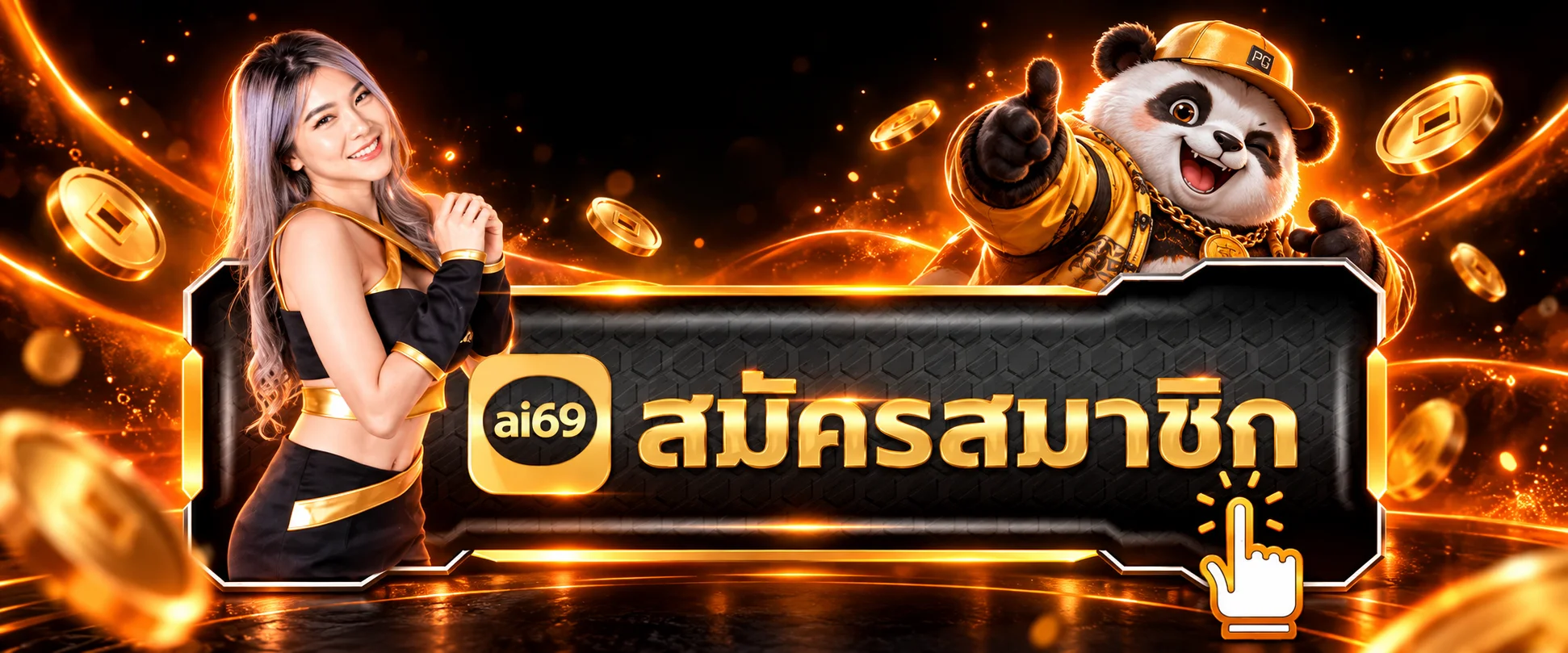 แบนเนอร์ ai69 ทางเข้าอย่างเป็นทางการโทนส้มดำ